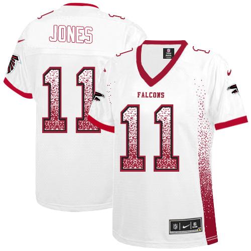 Nike Falcons #11 Julio Jones White Women's Stitched NFL Elite Drift Fashion Jersey